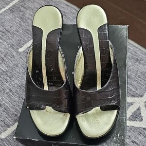 Bebe Elegant Black and Gold Women's Sandals